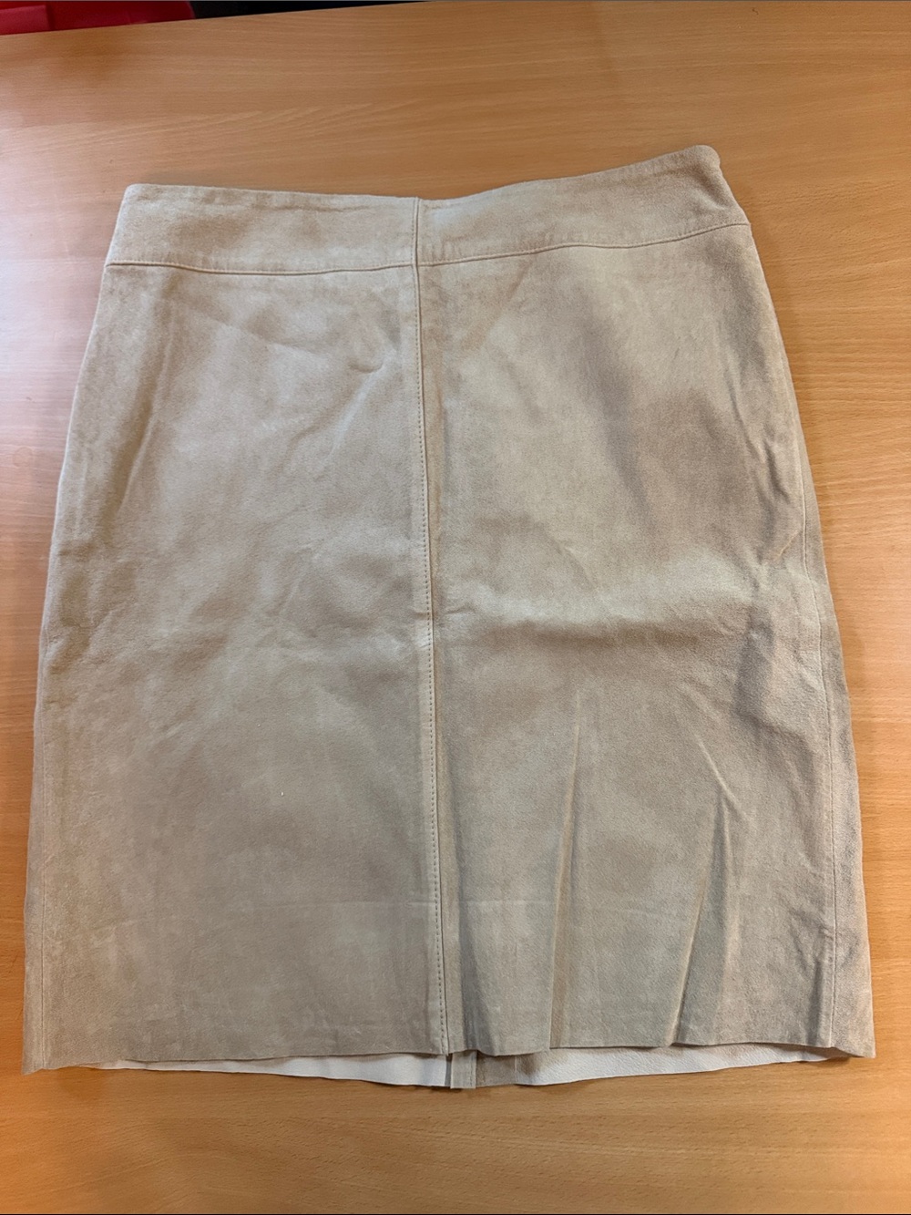 Vintage Express Beige Suede Pencil Skirt